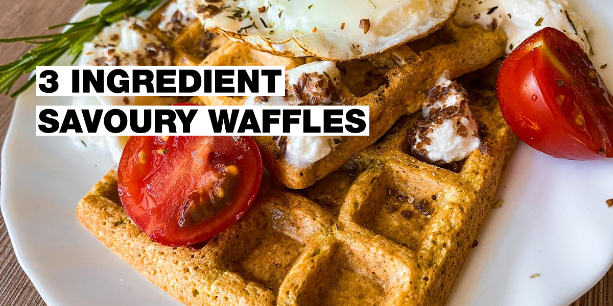 Waffles de avena salados con solo 3 ingredientes